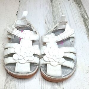 CARTER'S White Strappy Floral Sandals Toddler Size 6